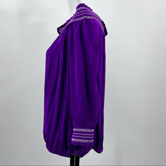 INC International Concepts Off Shoulder Womens Purple Top Rayon XL - Picture 10 of 11